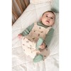 Beige rib salopet met bloemetjes - Tuinbroek velours rib lucky bloombird